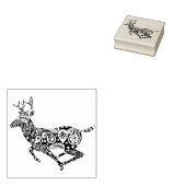 Paisley Rendier - Kerstmis Rubberstempel (Gestempeld)