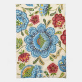 Paisley  Retro Floral Indian Pattern Theedoek (Verticaal)