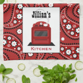 Paisley & Retro Stove Persoonlijke keukenhanddoeke Theedoek (Gevouwen)