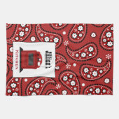 Paisley & Retro Stove Persoonlijke keukenhanddoeke Theedoek (Horizontaal)