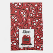 Paisley & Retro Stove Persoonlijke keukenhanddoeke Theedoek (Verticaal)