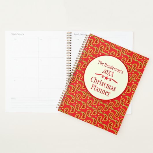 Paisley rode familie aftellen naar Kerstplanner Planner (Display)