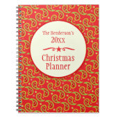 Paisley rode familie kerstplanner notitieboek (Voorkant)