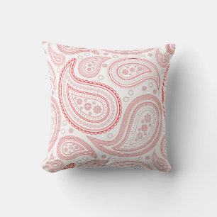 Paisley Rode op Witte Worp Kussen
