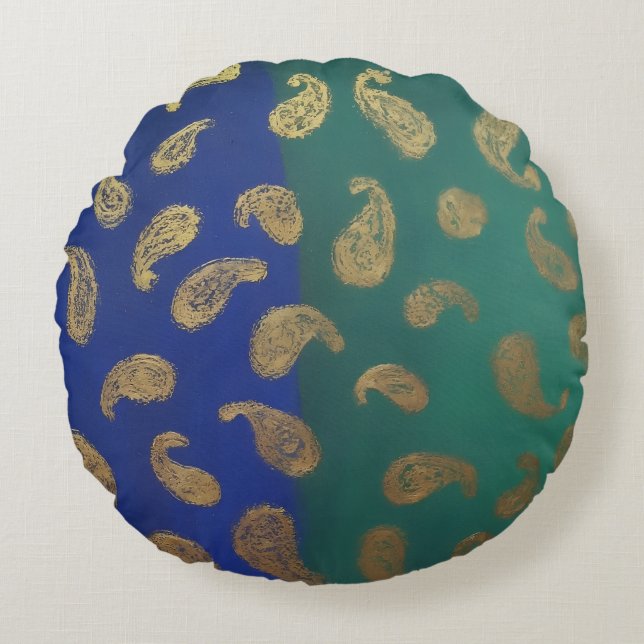 Paisley Rond Kussen (Voorkant)