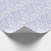 Paisley Royal Blue op White Wrapping Paper Cadeaupapier (Hoek)