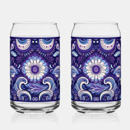 Paisley Royal Blue Soda Glass Blikvorm Glas (Rechts)