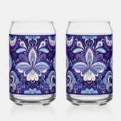 Paisley Royal Blue Soda Glass Blikvorm Glas (Achterkant)