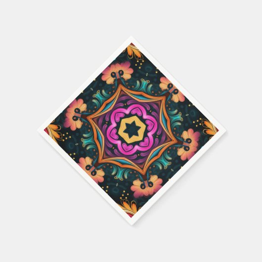 Paisley Roze Bloembloem 6a4 Servet (Hoek)