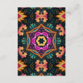 Paisley roze bloemenbruiloft informatiekaartje (Voorkant)