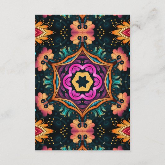 Paisley roze bloemenbruiloft informatiekaartje (Voorkant)