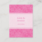 Paisley Roze Impressie Trouwreceptie Kaart (Achterkant)