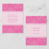 Paisley Roze Impressie Trouwreceptie Kaart (Voorkant / Achterkant)