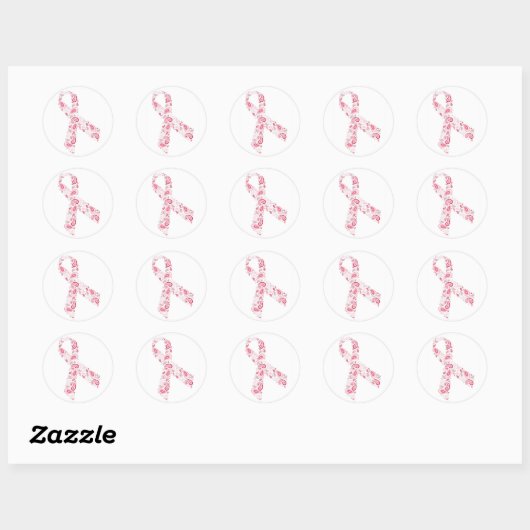 Paisley roze lint sticker - wit (Vel)
