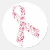 Paisley roze lint sticker - wit (Voorkant)