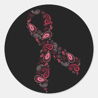 Paisley roze lint sticker - Zwart