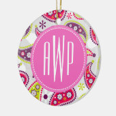Paisley & Roze Monogram Keramisch Ornament (Links)