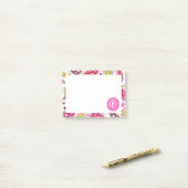 Paisley & Roze Monogram Post-it® Notes (Op bureau)