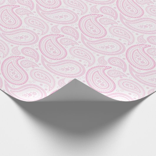 Paisley Roze op wit pakpapier (Hoek)