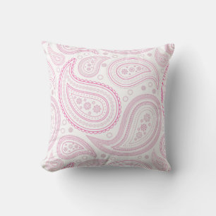 Paisley Roze op Witte Worp Kussen