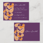  Paisley Schattigee Birdies Sinaasappel en Plum Visitekaartje (Voorkant / Achterkant)