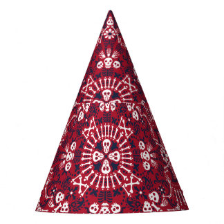Paisley, schedels, bandana, vierkant ontwerp. feesthoedjes