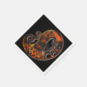 Paisley schildpad sinaasappel zwarte boho servet (Hoek)