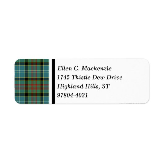 Paisley Scotland District Tartan Etiket (Voorkant)