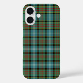 Paisley Scotland Tartan Turquoise en Black Pset iPhone 16 Hoesje
