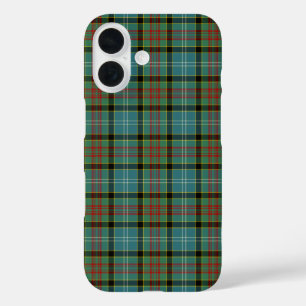 Paisley Scotland Tartan Turquoise en Black Pset iPhone 16 Hoesje