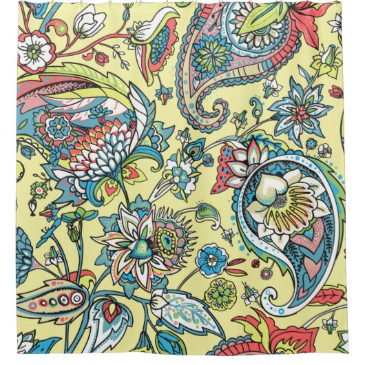 Paisley seamless pattern based on the traditional  douchegordijn (Voorkant)