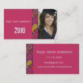 Paisley Senior Afbeeldingen Senior Profile Card Visitekaartje (Voorkant / Achterkant)