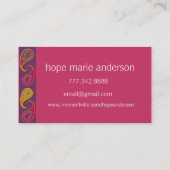 Paisley Senior Afbeeldingen Senior Profile Card Visitekaartje (Achterkant)