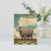 Paisley Sheep in Brown Briefkaart (Staand voorkant)