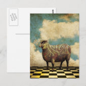  Paisley Sheep in Brown Briefkaart (Voorkant / Achterkant)