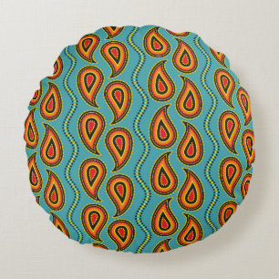Paisley sierlijke textuur: Indiase elegantie. Rond Kussen