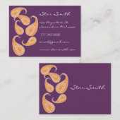  Paisley Sinaasappel en Plum Visitekaartje (Voorkant / Achterkant)