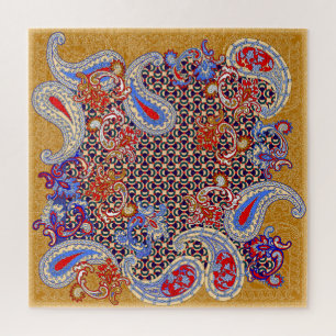 Paisley Sjaal: Meerkleurig stoffen ontwerp Legpuzzel