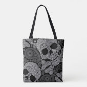 Paisley Skull Black Tote Bag (Achterkant)