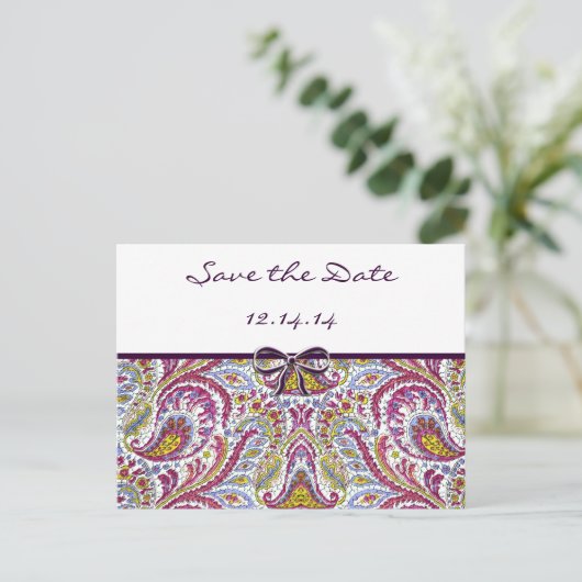 Paisley slaat de datum op Aankondigingskaart (Staand voorkant)