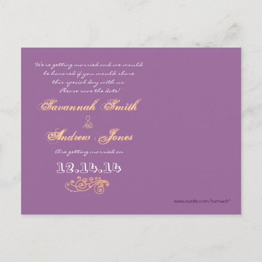  Paisley slaat de datum op Aankondigingskaart (Achterkant)