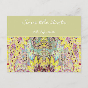 Paisley slaat de datum op Aankondigingskaart