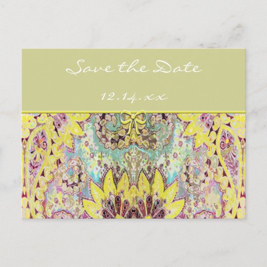 Paisley slaat de datum op Aankondigingskaart (Voorkant)