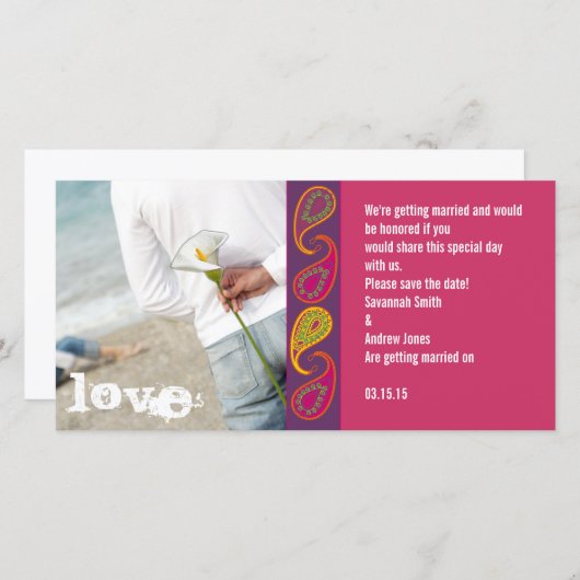 Paisley slaat de datum op save the date (Voorkant / Achterkant)