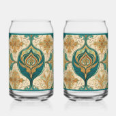 Paisley Smaragd Soda Glas (Voorkant)