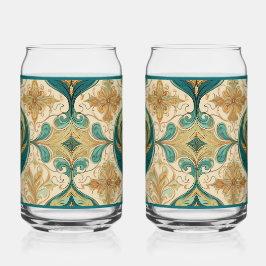 Paisley Smaragd Soda Glas