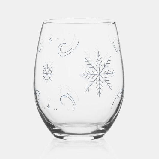Paisley Snowflake Band Wijnglas Zonder Voet (Voorkant)