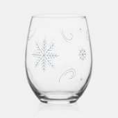 Paisley Snowflake Band Wijnglas Zonder Voet (Achterkant)