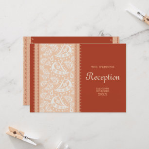 Paisley Spice Trouwreceptie Kaart