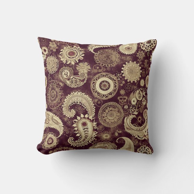 Paisley Steampunk Sierkussen (Voorkant)